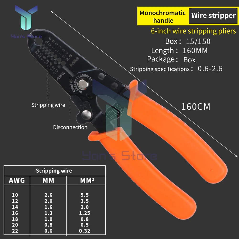 1Pcs Multifunctional Wire Strippers Cable 160mm 180mm Electrical Tools Wire Stripping Pliers Cable Crimping Pliers Wire Stripper