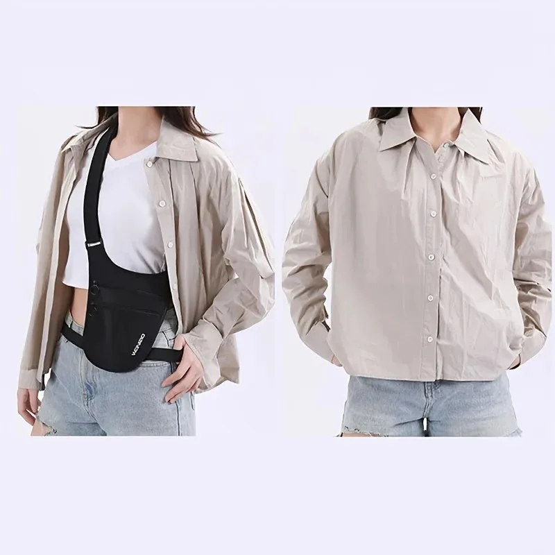 New Anti-Theft Travel Sport Waist Bag with Breathable Large Capacity Ultra-Thin Waterproof Concealed Belt Bag Chest Bag