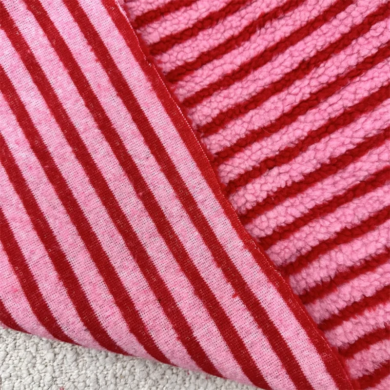 Striped Lamb Wool Fabric 1