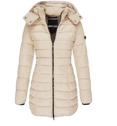 Otoño/Invierno nueva moda de manga larga con capucha cremallera Color sólido chaqueta ajustada para mujer, 7 colores