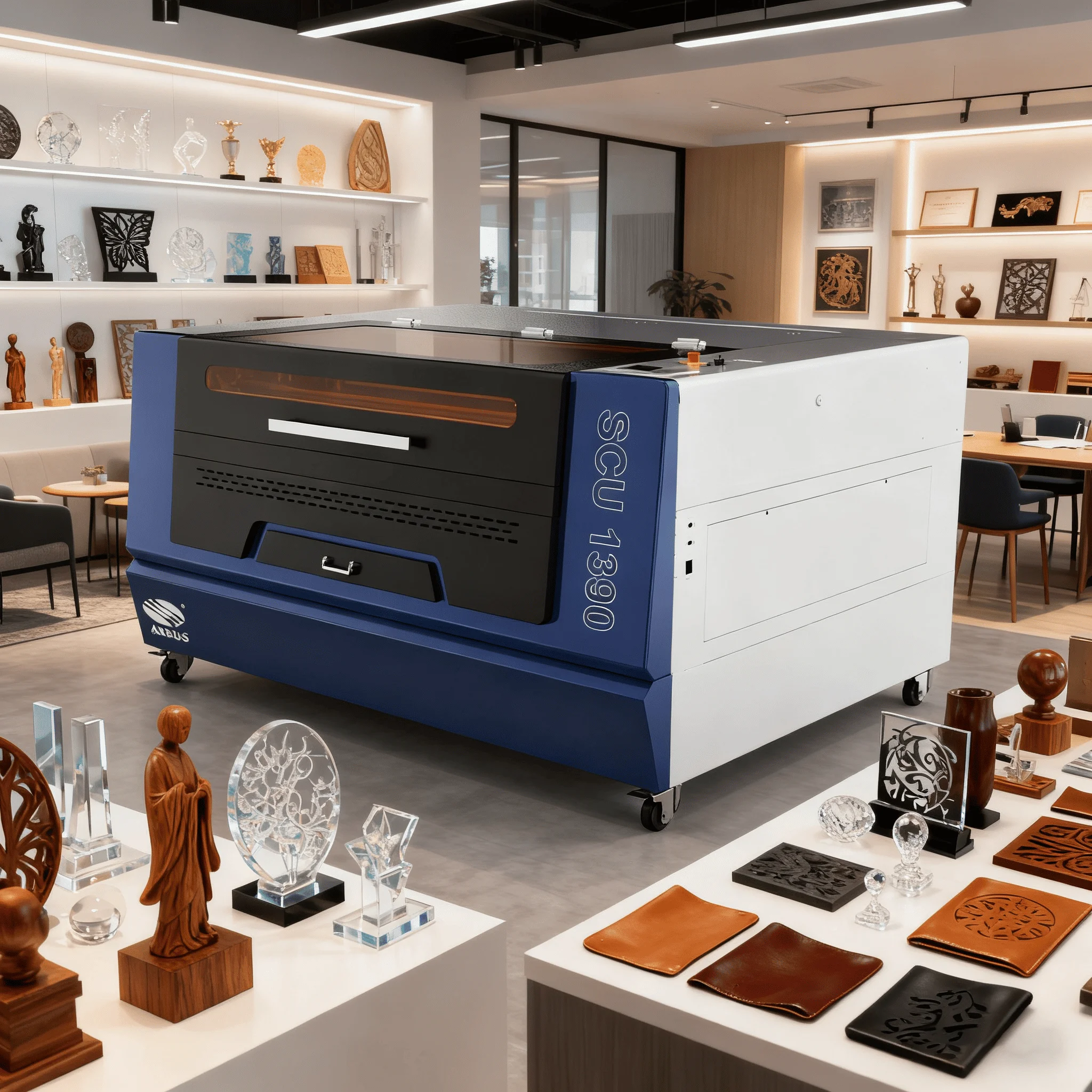For  100W CO2  Cutter & Engraver CNC Machine With Water Cooling AI Supported For Wood/Metal Cutting