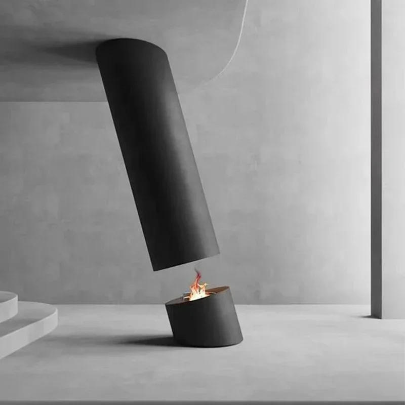 

Cheke hanging cylindrical fireplace atomizing fireplace, fake carbon decoration heating family villa exhibition hall