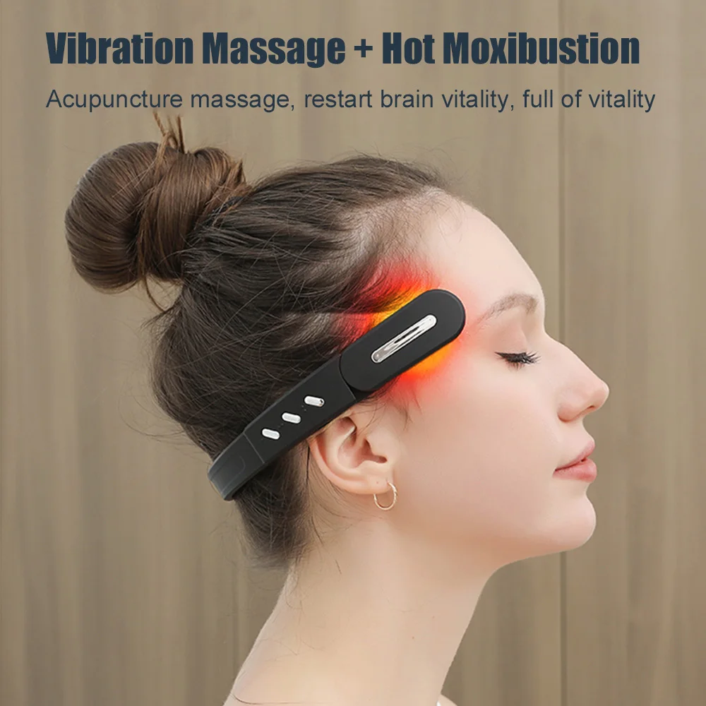 مدلك معبد الرأس الكهربائي EMS محفز الدماغ الحالي الصغير الاهتزاز التدفئة الصحة نبض العلاج تحسين جودة النوم