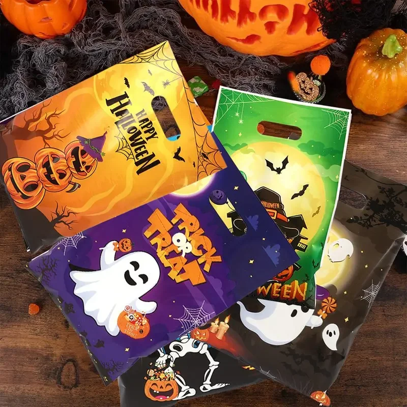 10/20/50 Stück Süße Geister-Kürbis-Halloween-Süßigkeitentüten, Partytüten mit Griff, Trick-or-Treat-Halloween-Geschenktüten – Detail 4