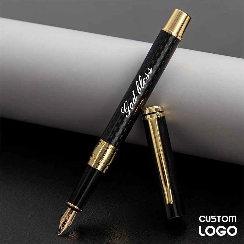 

Fashion Checkered Texture Fountain Pen Personalized Custom Engraving Logo Business Signature Student Writing Pens Teacher Gifts