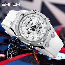 SANDA G Style Fashion Men Watch Double Display Electronic Wristwatches Waterproof Sports Alarm Clock LED Digital Quartz Watches