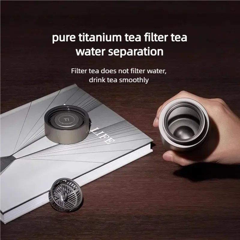 Xiaomi Mijia 480ml Pure Titanium Water Bottle Lightweight Thermos Vacuumb Cup Antibacterial Rate 95% Camping Travel Portable Cup