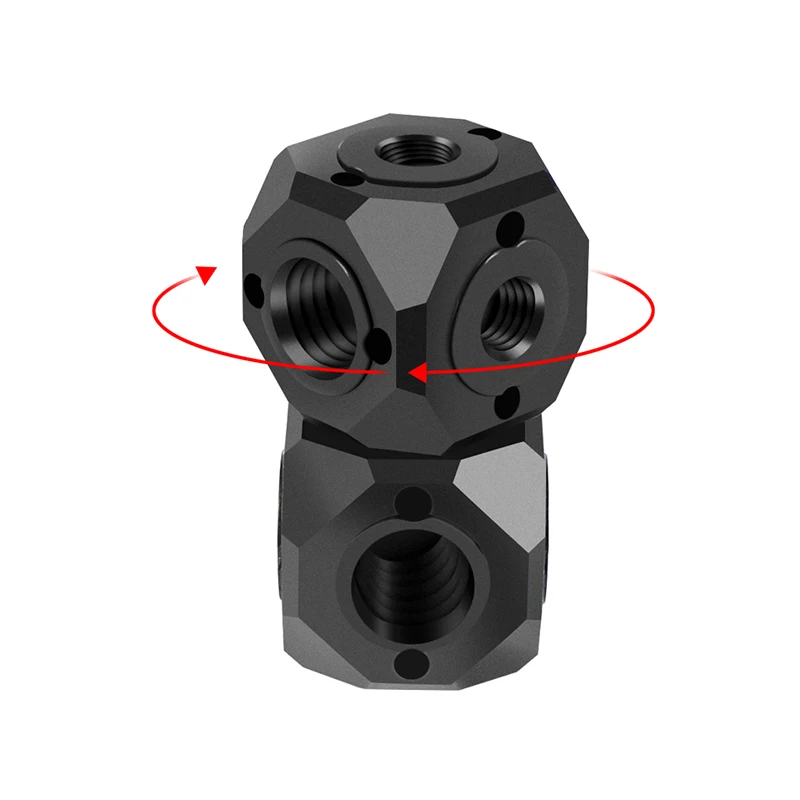 Universal Magic Cubic 1/4 3/8 Schraube Loch Adapter Dual Cube Halterung für DSLR Käfig Rig Flash Monitor Stativ Mikrofon Ständer – Detail 19