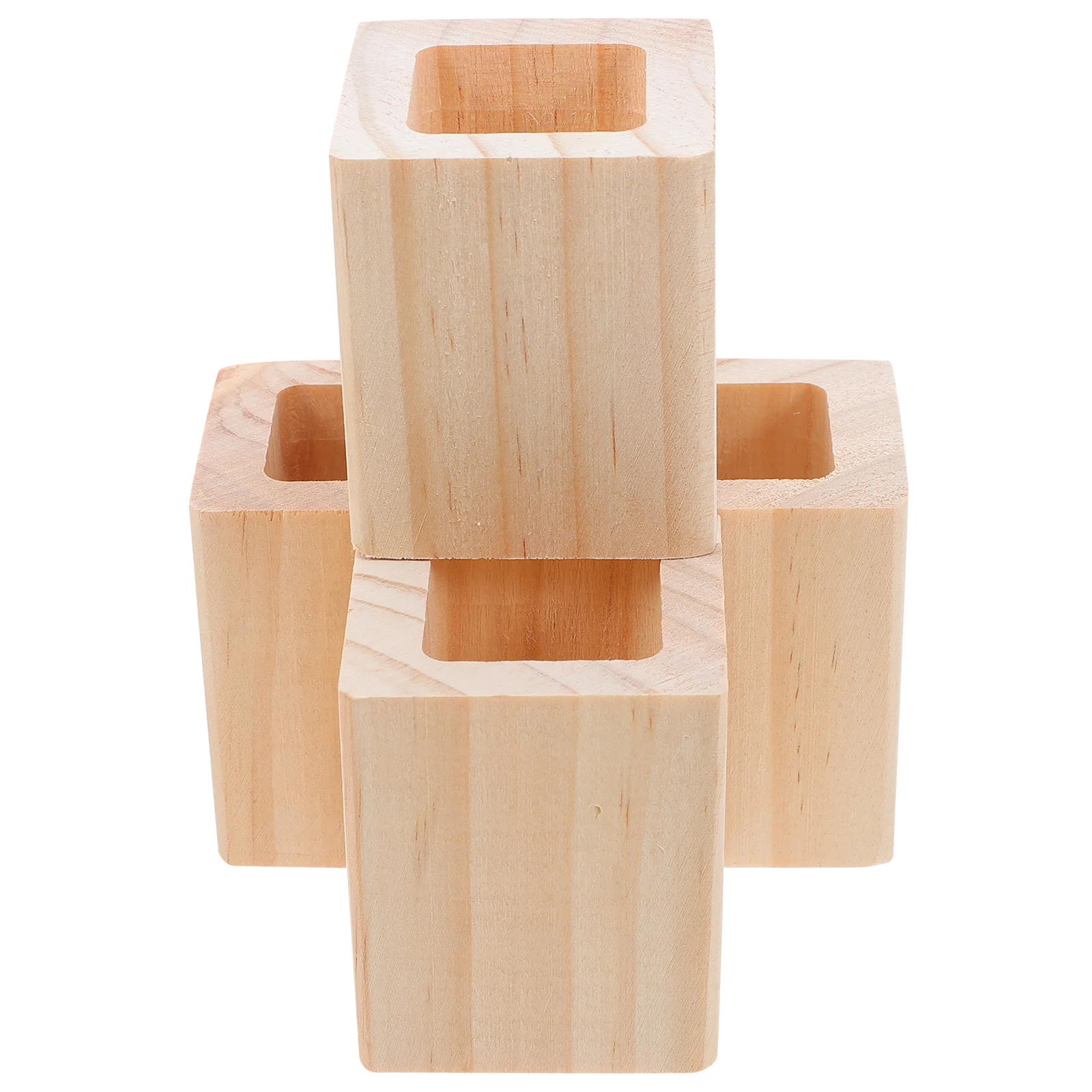 

4pcs Wooden Furniture Risers Square Bed Foot Lifters Heavy Duty Table Height Extender Couch Riser Blocks For Sofa Decor