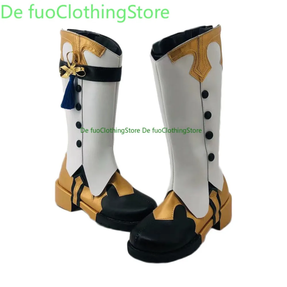 Defuo genshin impacto xingqiu cosplay sapatos anime botas de convenção anime jogo rpg sapatos e botas festa de halloween