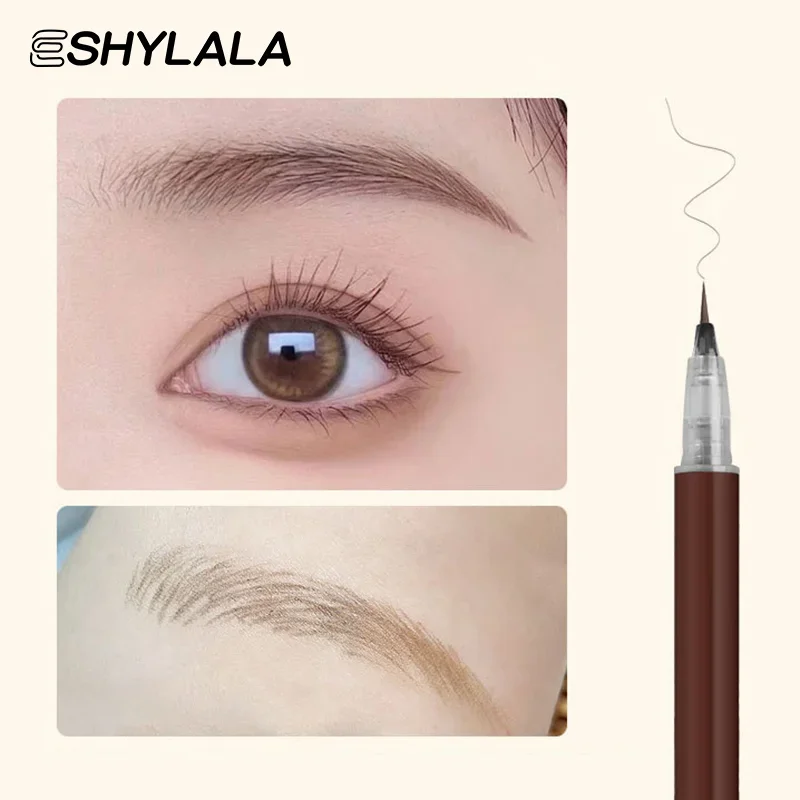 리퀴드 아이브로우 펜슬 방수성 오래 지속되는 부드러운 아이라이너 누에꼬리 모양 0.01mm 울트라 파인 눈썹 타투 펜 메이크업
