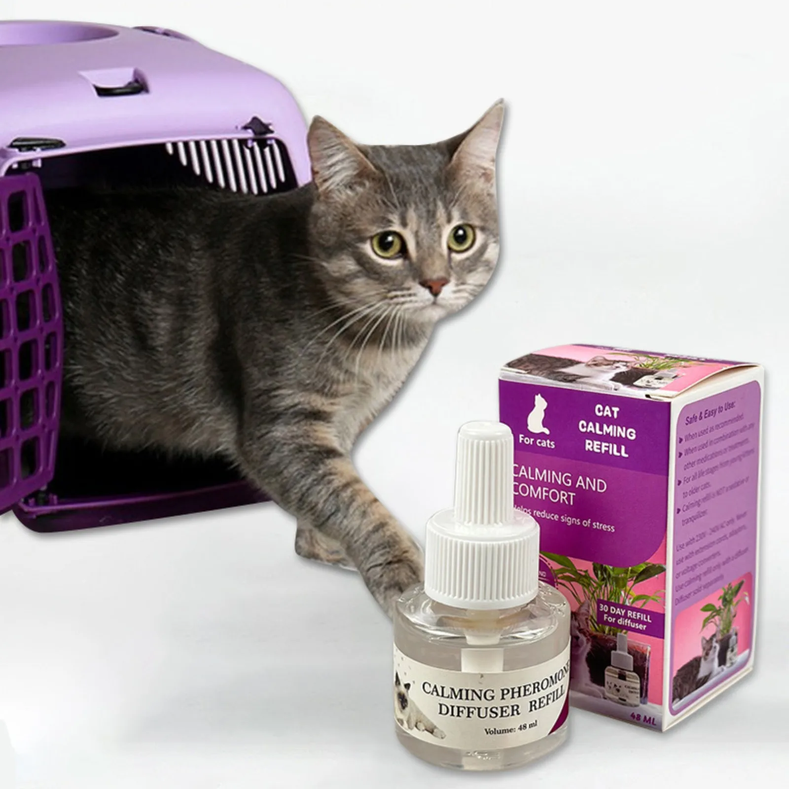 48ML Pheromone Diffuser For Cats Cat Pheromone Plug-In Relaxants Start Kit Refill Calming Spray For For Calm Relaxing Home cat