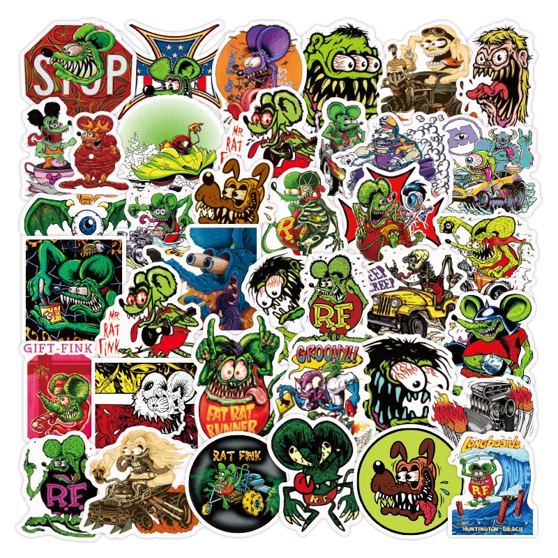 10/30/50PCS Classic Movie Tales of the Rat Fink Sticker Funny Cartoon Graffiti Decal DIY Skateboard Scrapbook Helmet Kids Toy