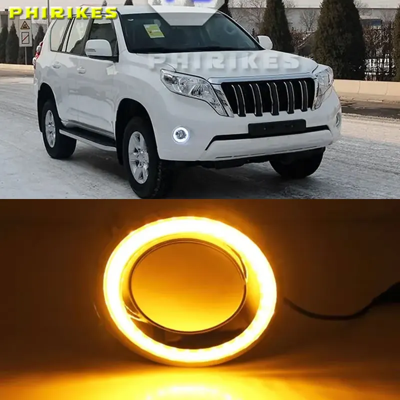 

LED daytime running lights front bumper fog lights DRL for Toyota Land Cruiser 2700/4000 Prado 150 FJ150 LC150 2014 2015