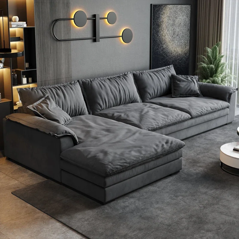 Sofa z tkaniny sekcyjnej salon salon Nordic narożnik nowoczesna elegancka Sofa