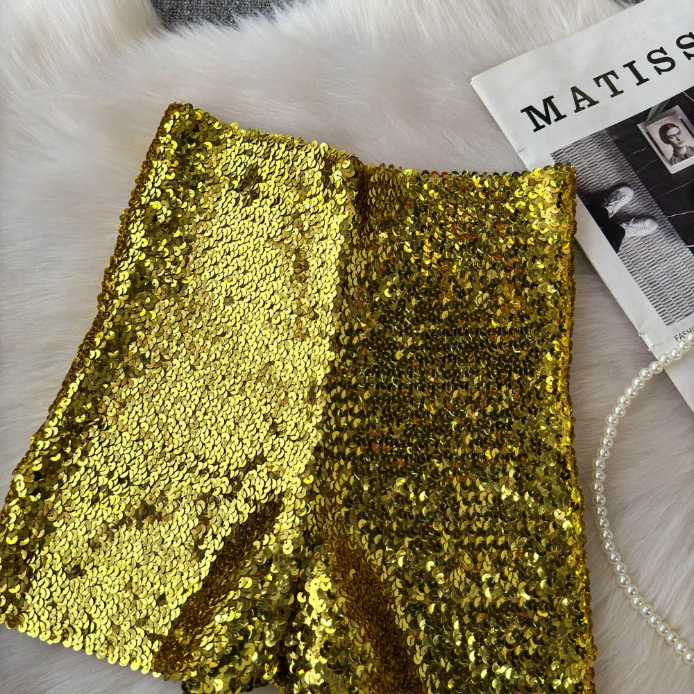 Shinny Sequins Short Pants Women Hot Summer High Waisted Female Booty Shorts Sexy Girl Streetwear Y2k Short Pants Dropshipping