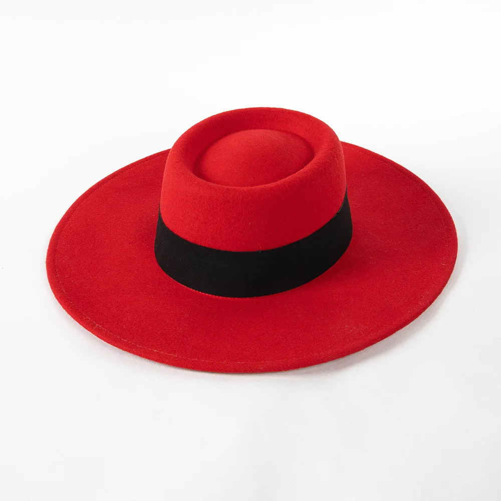 X506 Wool Fedora Hat Online Celebrity Concave Shape Hat Australia Wool Fedora Hat Wide Brim Jazz Felt Hat Woolen Panama Cap