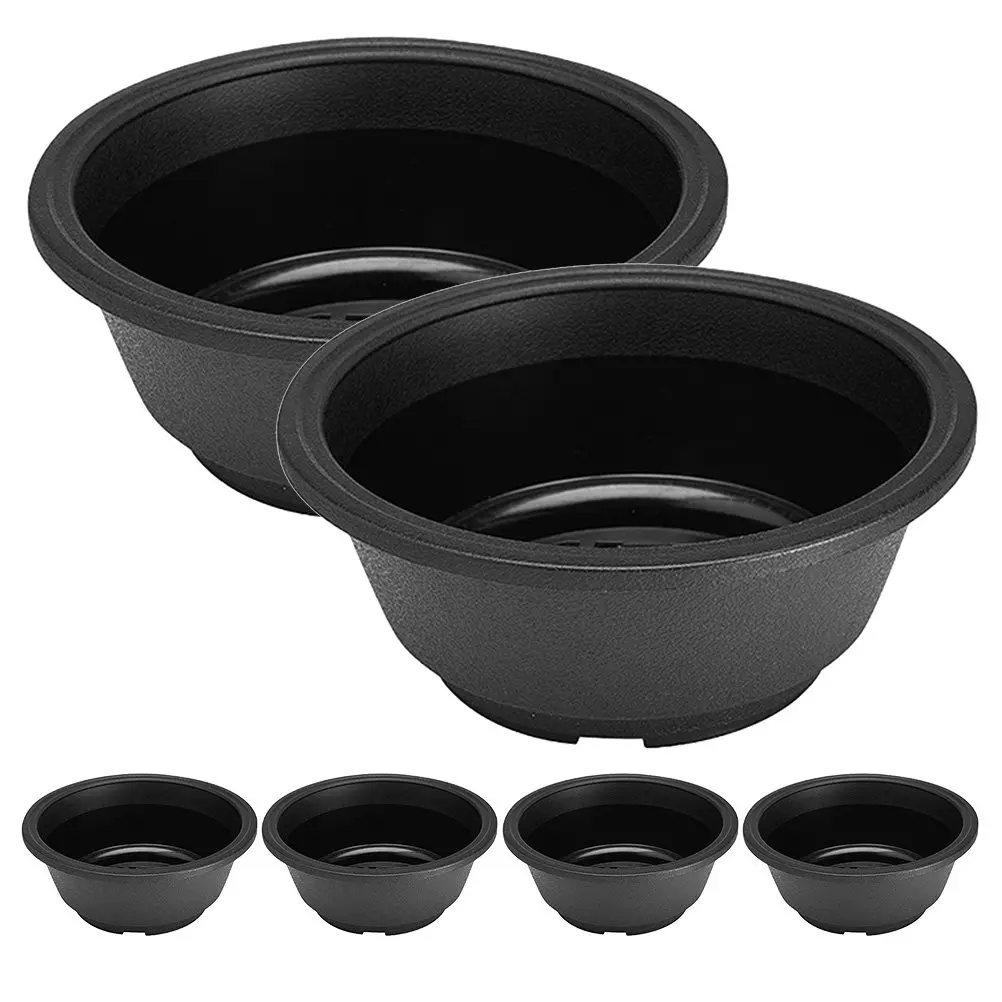 6pcs Succulent Planter Pots with Hollow Bottom – Lightweight Plastic Bonsai Flowerpots for Home & Garden Decoration