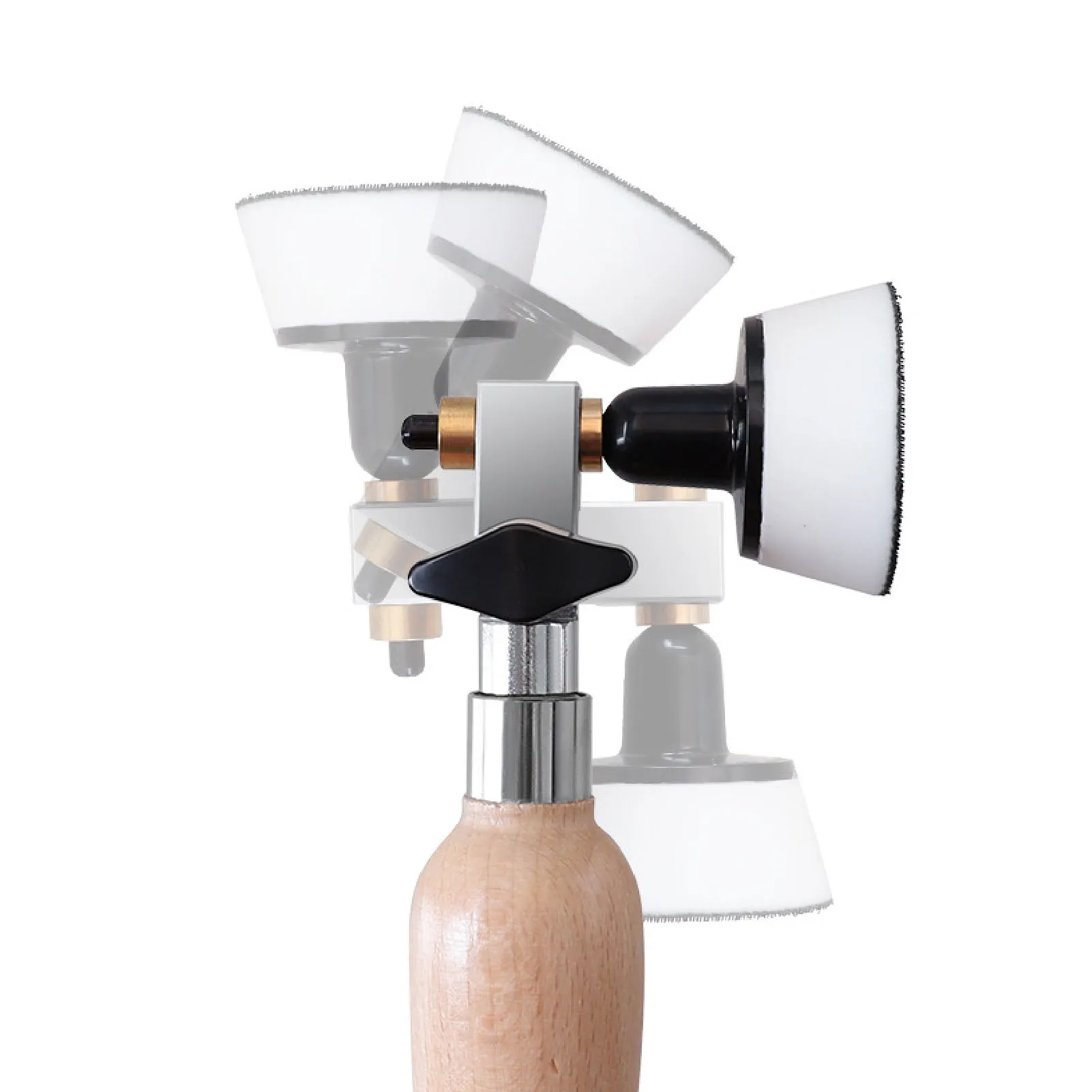 

Hand Held Bowl Sander Kit Wooden Handle Bowl Sander Kit with 1in 2in Pads 50pcs Sanding Discs