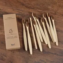 10PCS Colorful Toothbrush Natural Bamboo Tooth Brush Set Soft Bristle ...