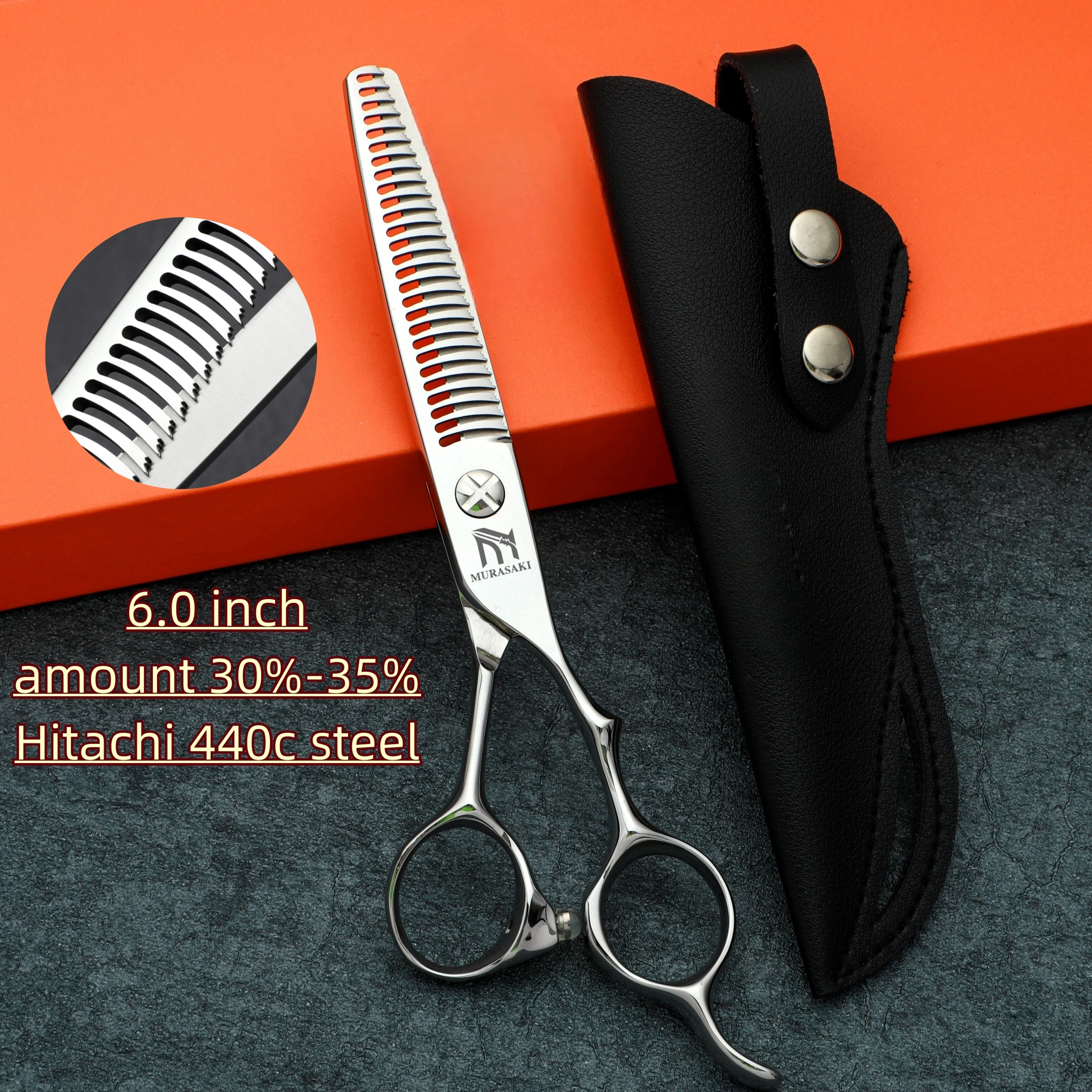 MURASAKI Professionelle Friseurschere, 6,0 Zoll Haarschneideschere, Hitachi 440C Stahl, Hochwertiges Friseurzubehör – Detail 31