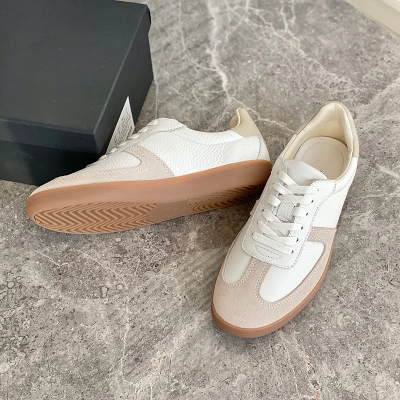 Withered Fashion Comfortable Breathable Vintage Sneakers Woman Colorblock Trainers Shoes Vulcanized Shoes Women Genuine Leather