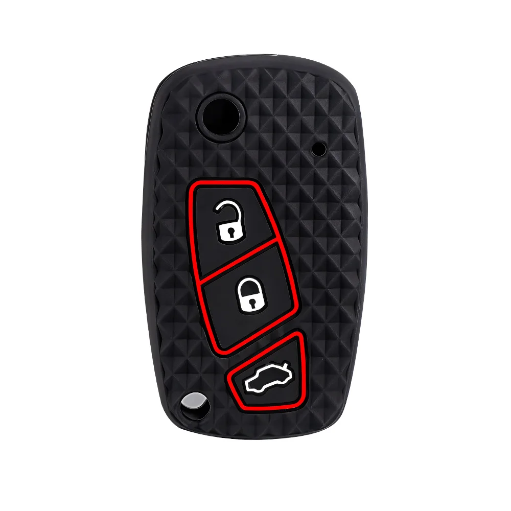 3 Button Silicone Key Ring Case Cover Shell Holder For Fiat Ducato Bravo 500 Doblo Grande Minibus Peugeot Boxer Citroen Relay