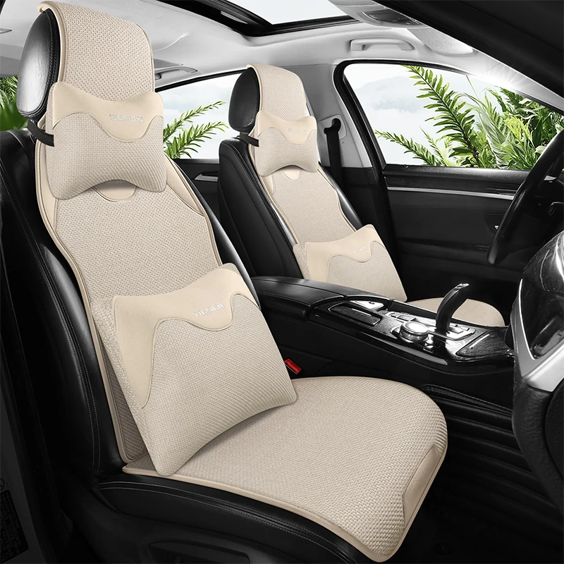 2022 new car seat seat cover all-inclusive four seasons universal linen special car seat cover cover hood full enclosure network