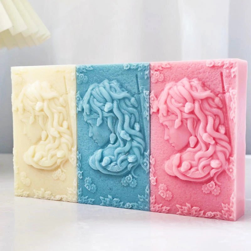 Flower Goddess Silicone Soap Mold DIY Queen Medusa Beauty Portrait Soap Making Handmade Cake Candle Mold Gifts Craft Home Decor