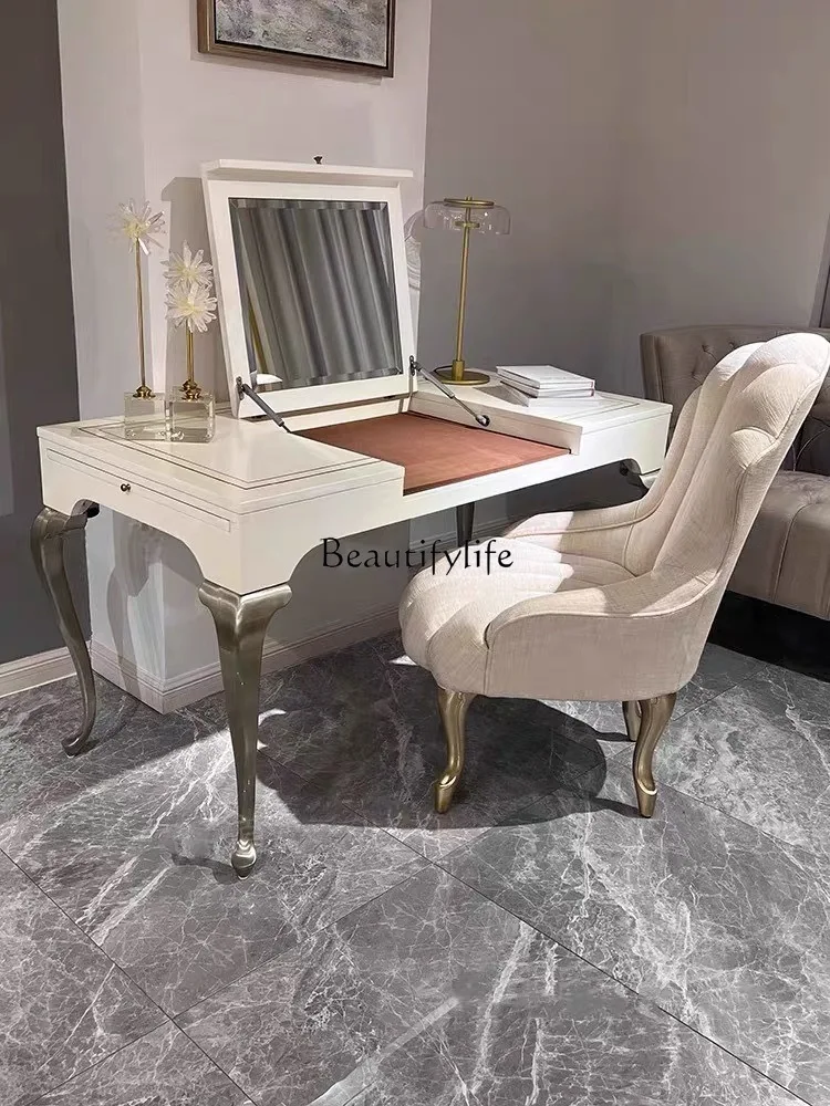 

American light luxury, outline writing table French solid wood simple dresser