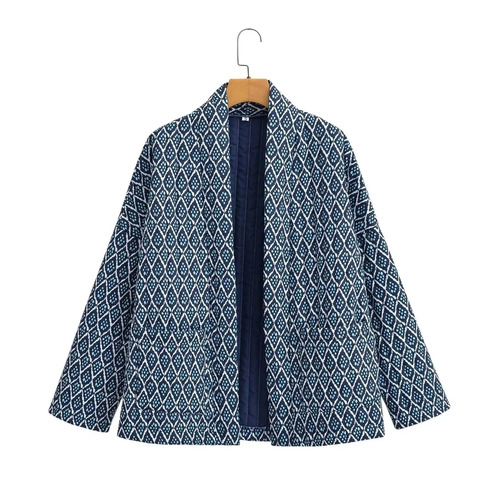 

Ethnic Print Oversize Jacket Women Autumn Quilted Jacket Women Long Sleeve Padded Coats Streetwear Casual Jackets Outwear