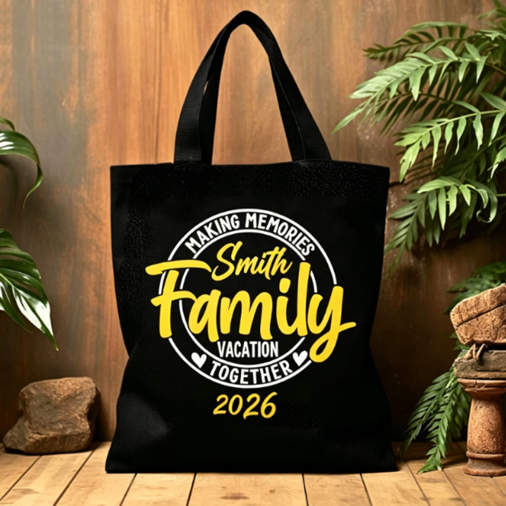 Custom Travel Keepsake Canvas Bag  Personalized Family Vacation Tote Beach Trip Tote Bag For Family Reunion Gift