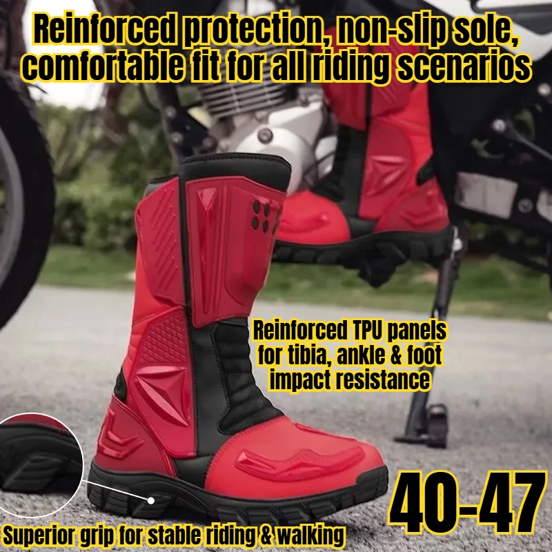 

Мотоциклетные ботинки для мужчин, ботинки для мотокросса и внедорожных гонок, износостойкие ботинки, противоскользящая обувь для мотоциклистов, ботинки для мотоциклов 40-47 размера.