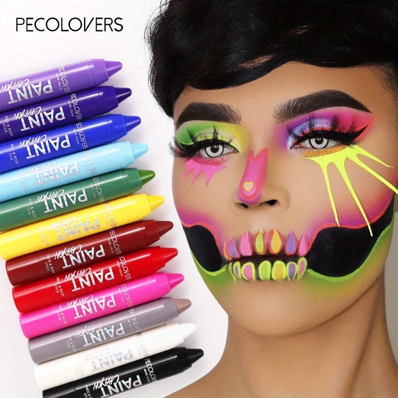 フェイス＆ボディペイントスティック ボディペイント ブルー ブラック グリーン 耐汗性と耐水性 ハロウィンと長期的な効果