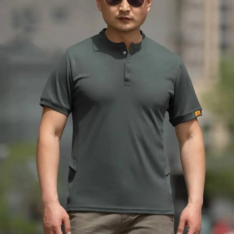 夏半袖戦術-tシャツ男性屋外ハイキングスポーツ-tシャツ釣り服速乾性通気性作業服男性トップス