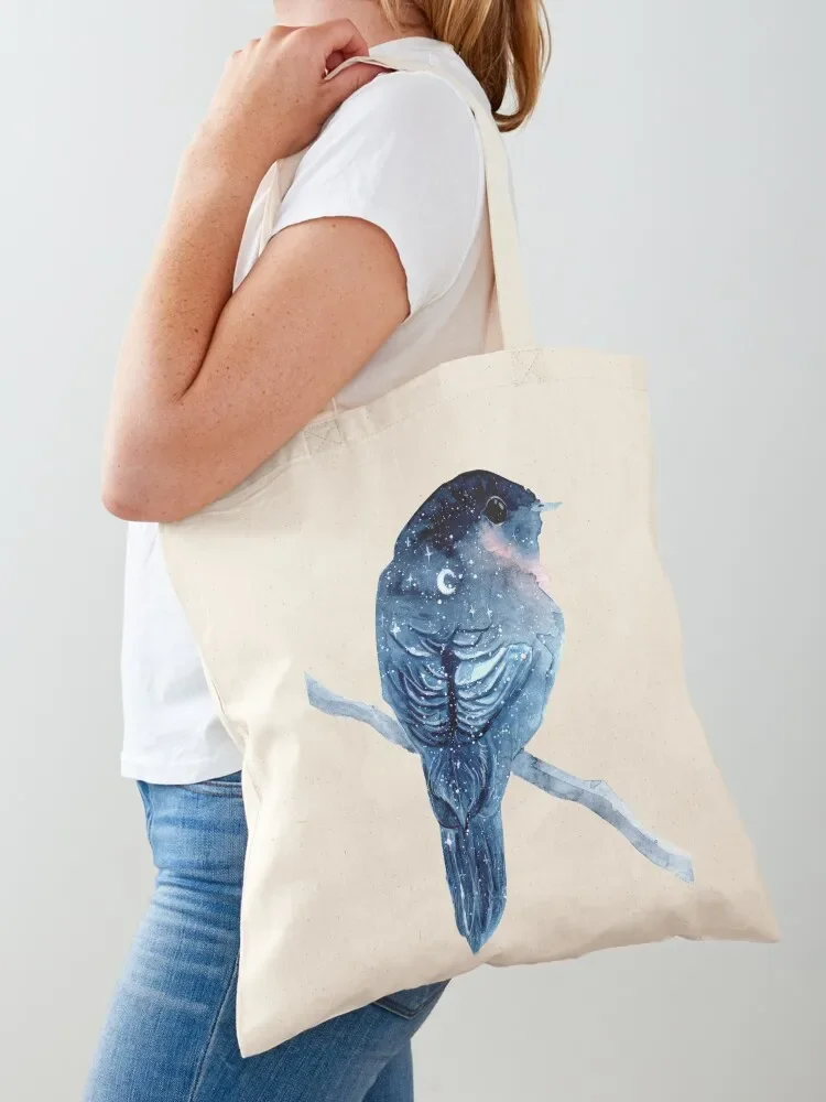 Galaxy Moon Bird Tote Bag Canvas bag Lady bags shopper bag women canvas personalized tote