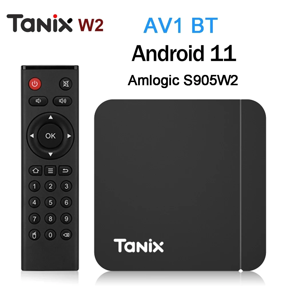 Tanix W2 Smart  Android 11 TV Box Amlogic S905W2 4G/64G AV1 BT TVBOX 2.4G&5G Dual Wifi 4K HD Set Top Box Media Player 4GB 32GB