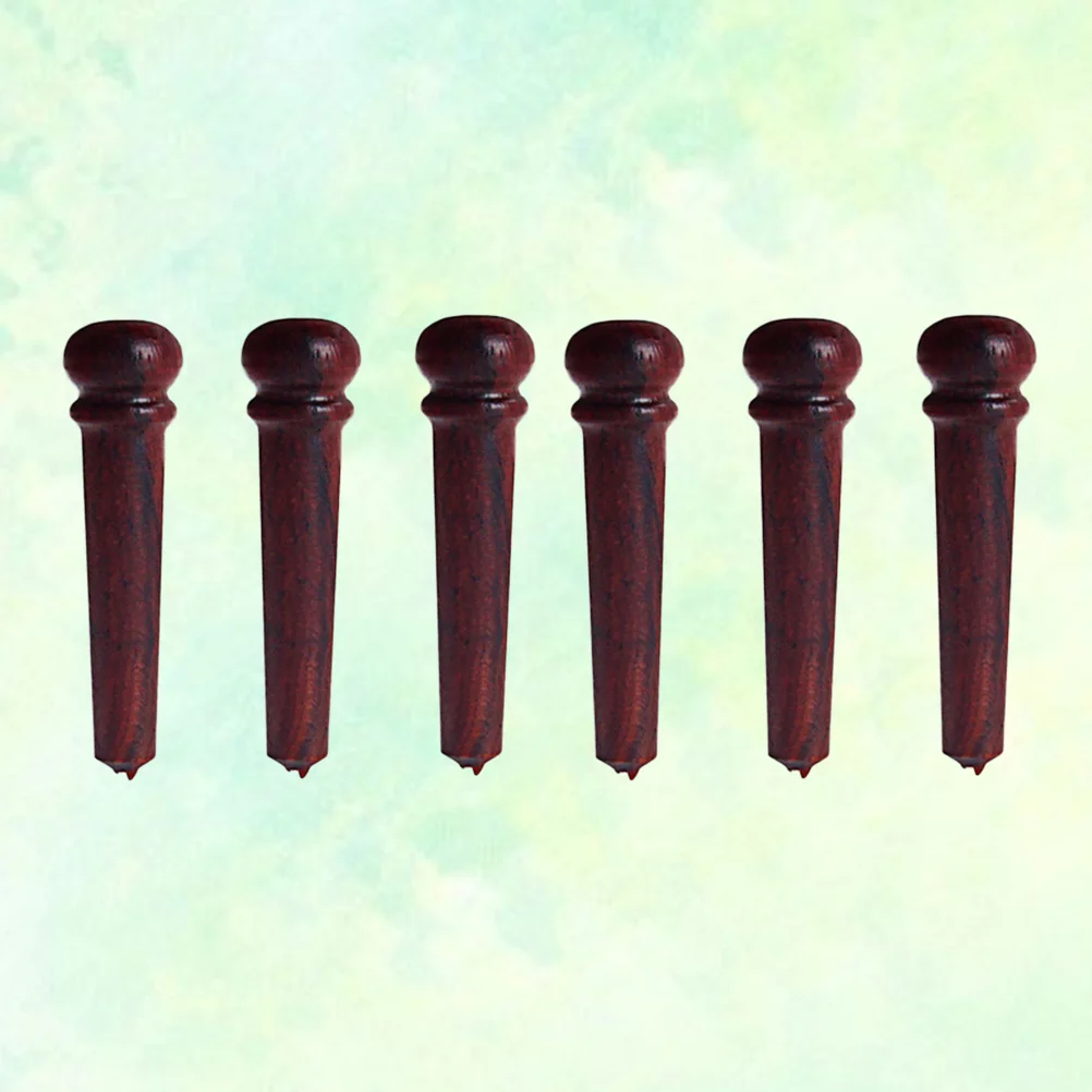 6 Pcs Vintage Style Guitar Parts End Pin Bridge Pins Bamboo Set of Folk Acoustic