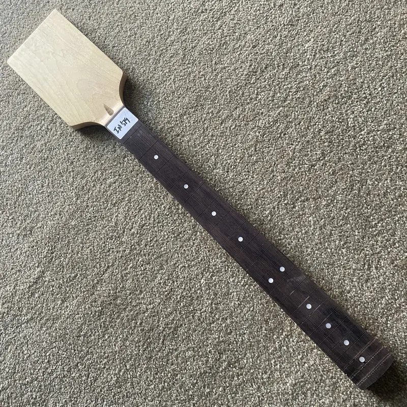 

IN519 Custom Order Headstock Unshaped Semi Finishing Electric Guitar Neck with Damages No Frets for DIY