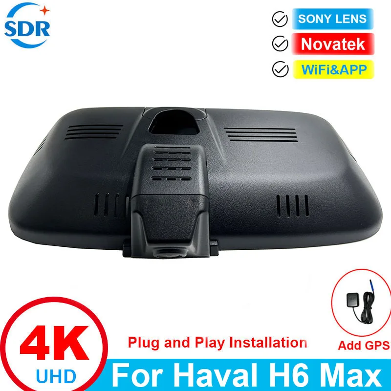 

4K Plug and Play Wifi Dash Camera For Great Wall Haval H6 Max 3rd,Gen 2021 2022,For H6 PHEV 2022 Wireless Video Recorder