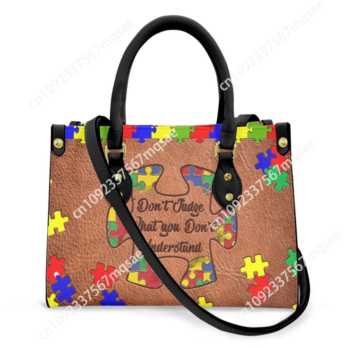 Top Handle Messenger Bag for Youth Autism Awareness Print Casual Brand Design Clutch Retro Trend Small Tote Bag Handbags Artwork