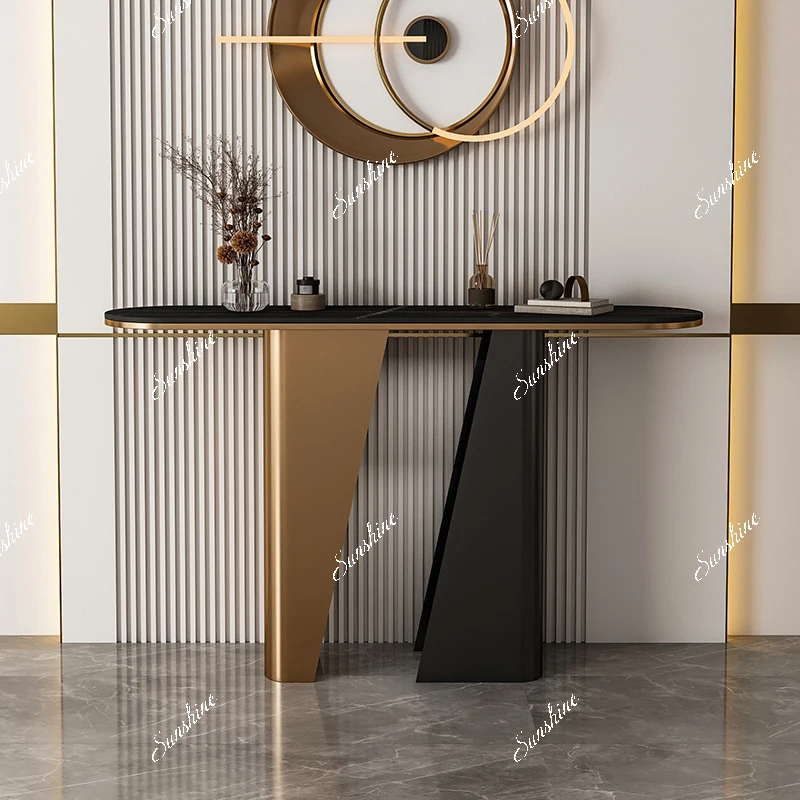 Italian light luxury wall strip modern simple home rock slab ultra-narrow decorative cabinet