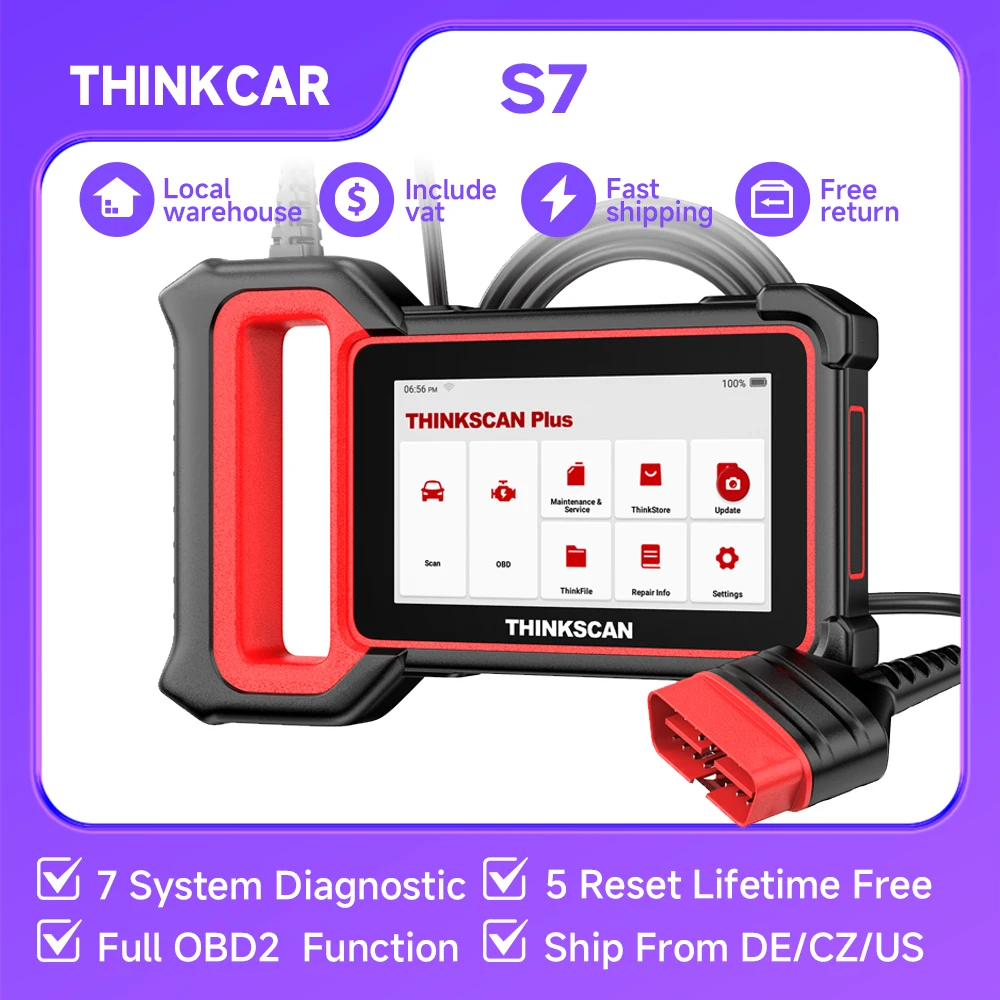 

THINKCAR Thinkscan Plus S7 OBD2 Automotive Tools ABS SRS AC BCM Code Reader D-P-F EPB ADBLUE ODB OBD 2 Car Diagnostic Scanner