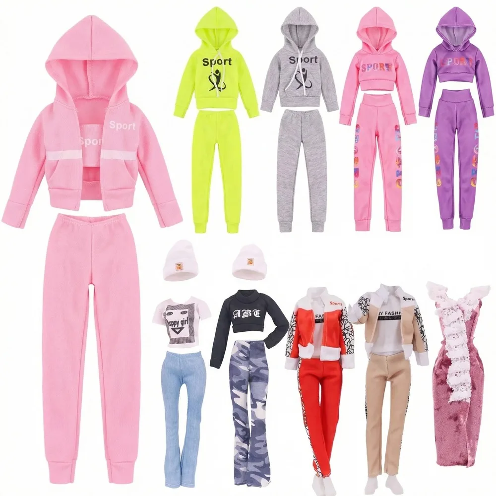 ポップドール服 スポーツウェア 衣装 ドレス ファッションコート パーカー トップス パンツ 帽子 服 30cmドール＆1/6 BJDドール アクセサリー おもちゃ