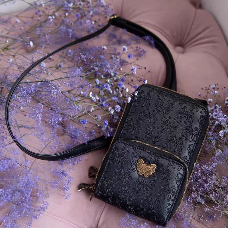 Magazine Appended AnnaSU Embossed  Crossbody Shoulder Bag Mobile Phone Purse Document Storage Bag Women's Bag