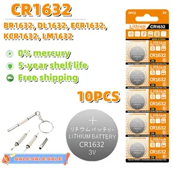 10PCS Button Battery CR1632 Lithium Coin Cell Batteries 3V LM1632 BR1632 ECR1632 CR 1632 Electronic Watch Toy Remote