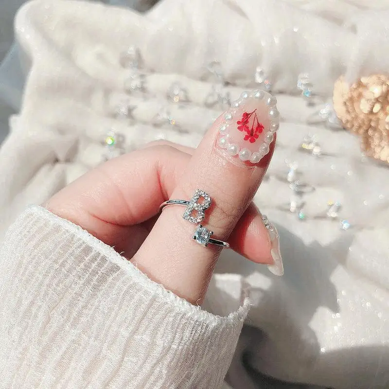 26 حرف إنجليزي مفتوح خواتم الاصبع A-Z الأحرف الأولى اسم الأبجدية الإناث الإبداعية خاتم موضة هدايا حفلات الزفاف مجوهرات #3