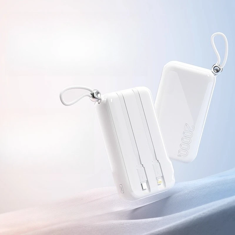 10000mAh New Power Bank with Built-in Dual-line Plug Large Capacity and Fast Charging Mobile Power Supply