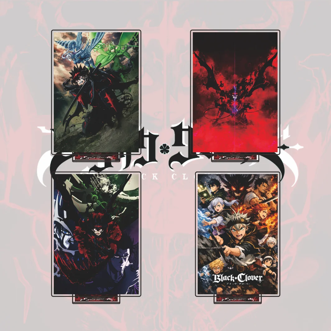 Black Clover Anime Acrylic Stand Asta Yuno Noelle Character Poster Style Figure 15cm Desk Decor Collectible Gift Keychain