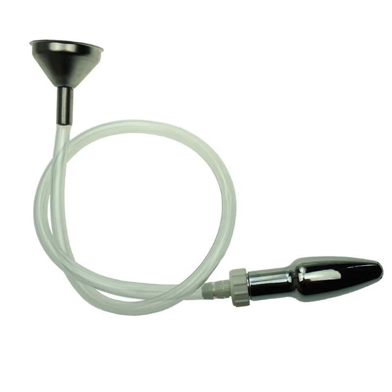 Funnel Mineral Anus Enema Cleaning Nozzle Shower Head For Men And Women Hollow Anal Dilator Butt Plug long tube anal douche